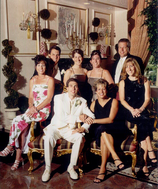 Stephen's Wedding Day — Steve with his sisters and brothers, July 6, 2002