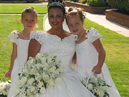 Danielle with flower girls Megan and Erin